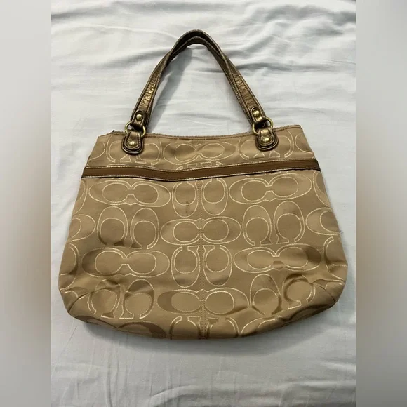Coach Tan Signature Tote Bag - Picture 2 of 10